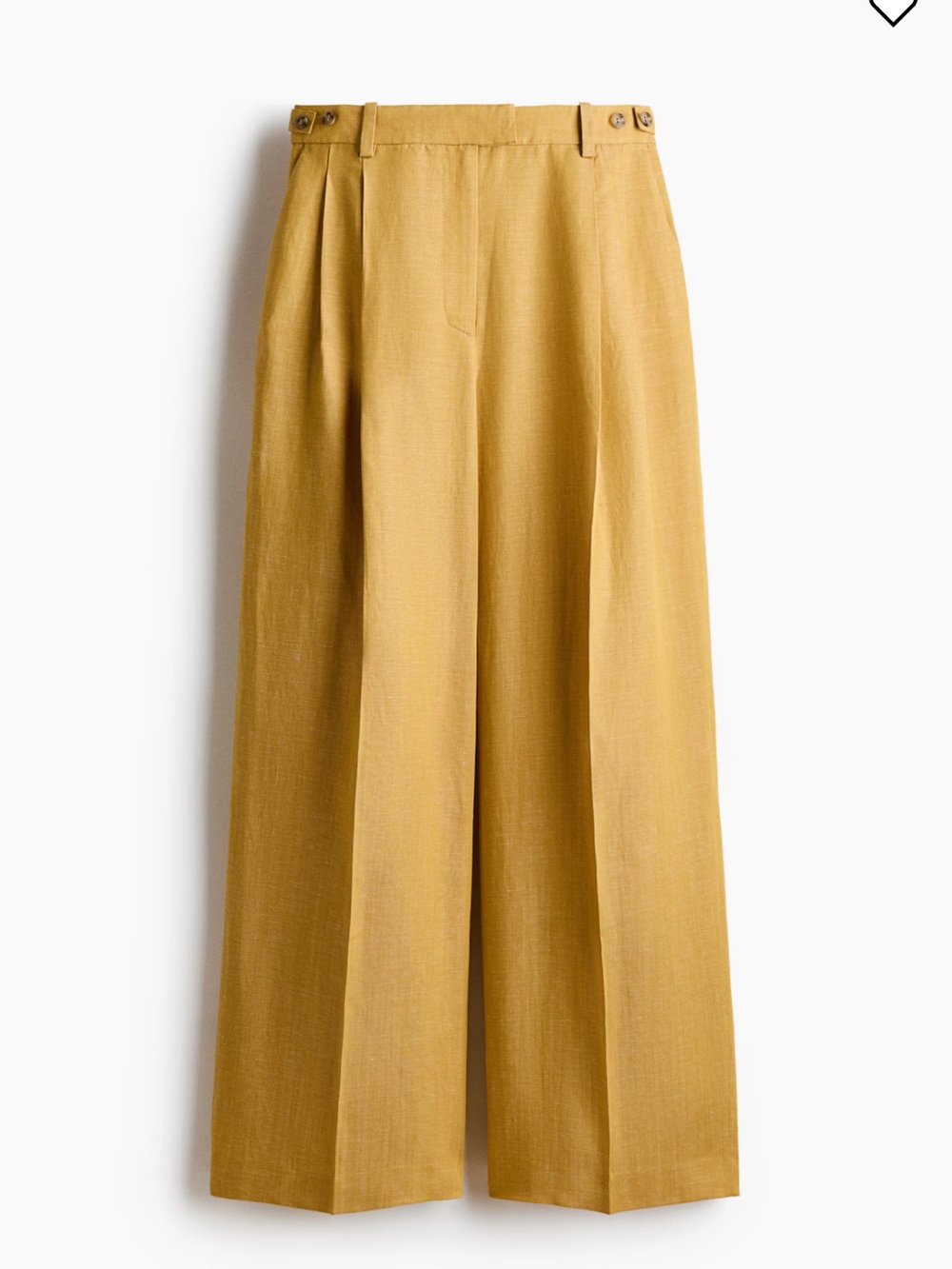 H&M Gold Linen Blend Trousers Size 2